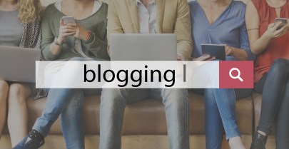 A row of online friends with the word blogging